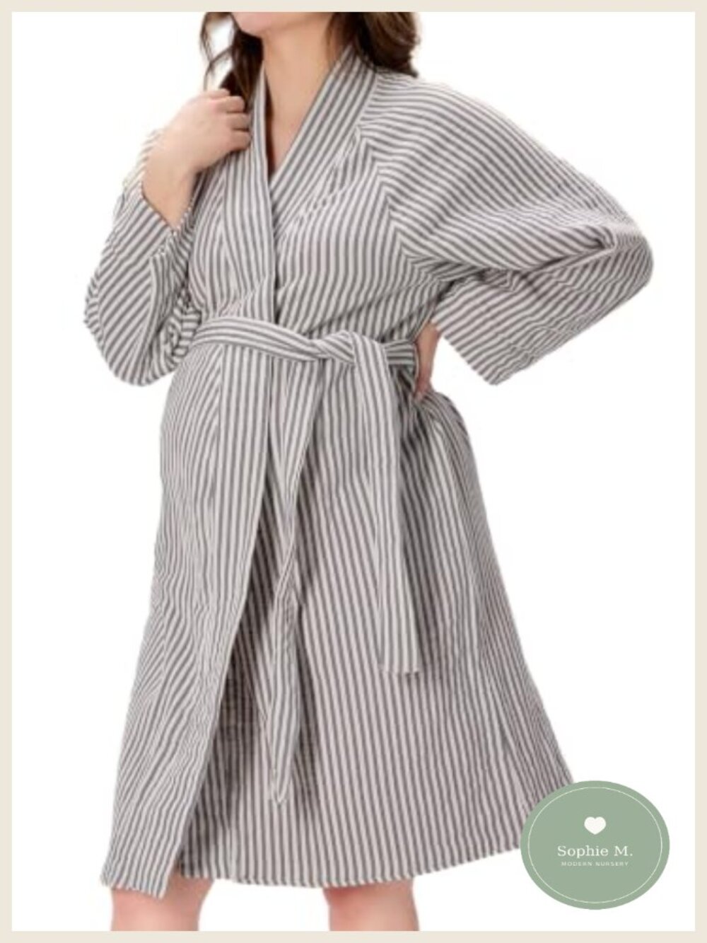 Muslin Cotton Labor Delivery Nursing Gown Maternity Robe